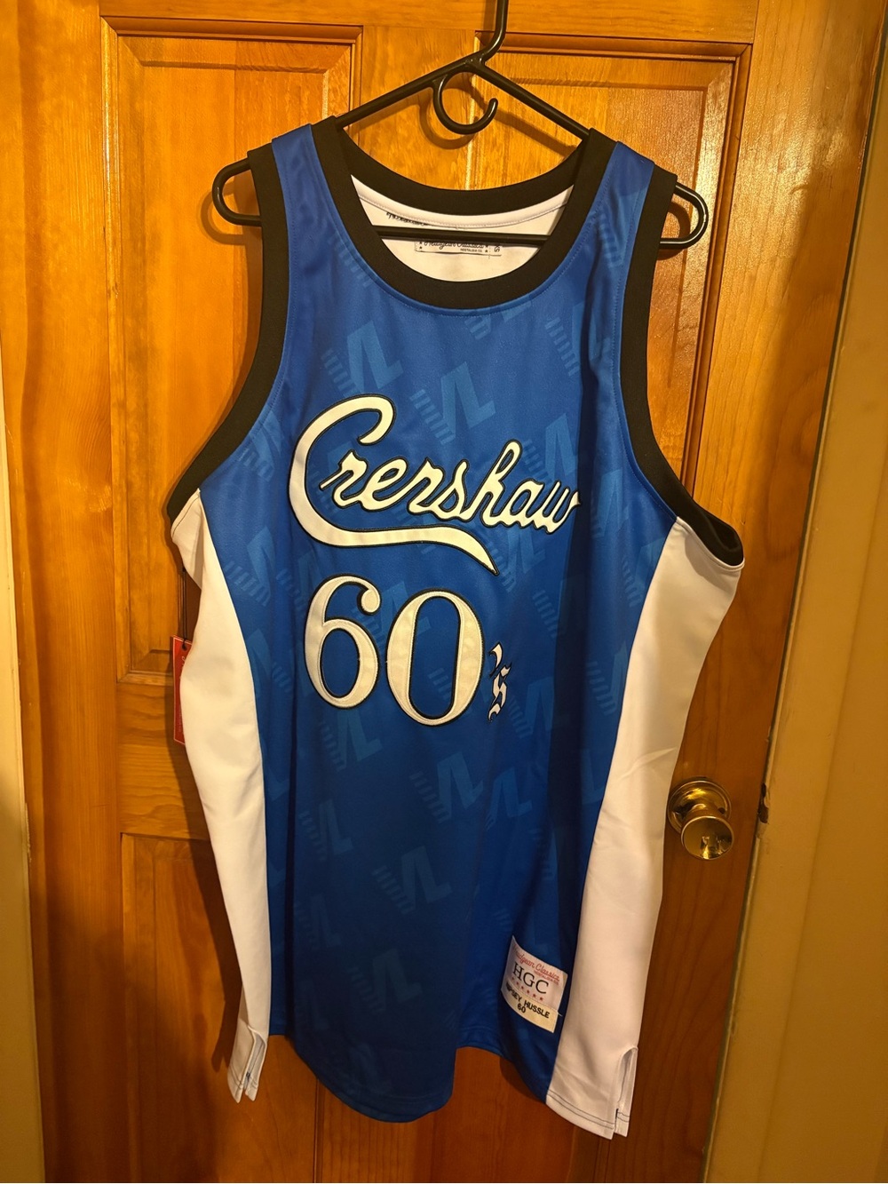 Crenshaw Nipsey Hussle, Blue White Basketball Jersey with Tag